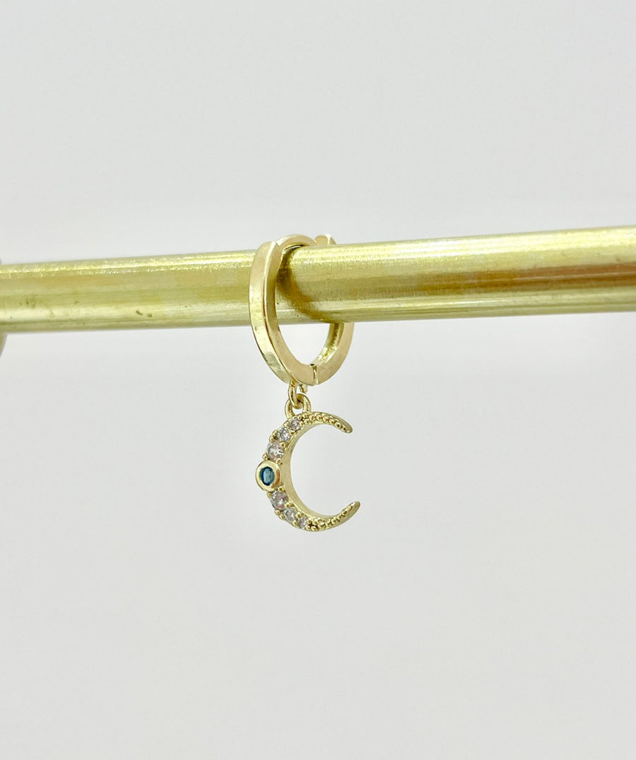 PIERCING LUNA CON CON ZIRCONIA AZUL