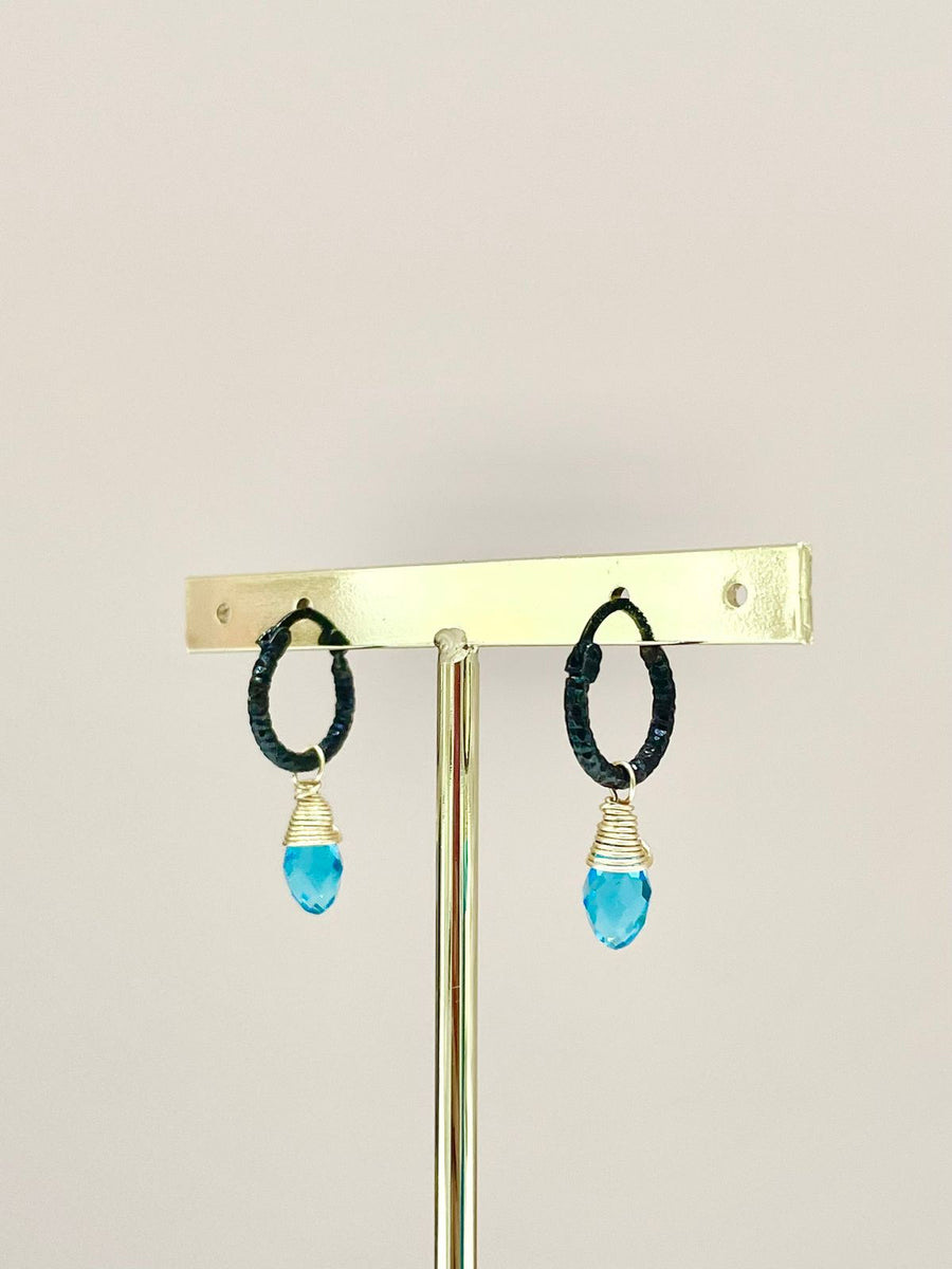 ARETES GOTA CRISTAL CELESTE