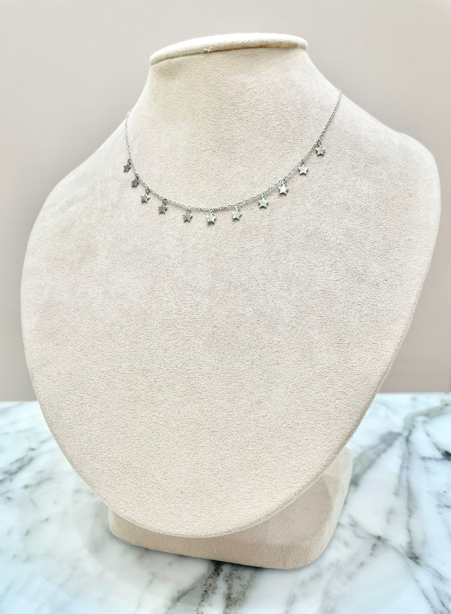 CHOKER ESTRELLITAS PLATA