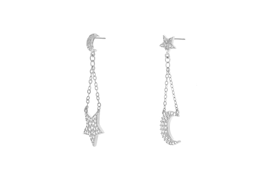 ARETES STAR & MOON CHAINS PLATA