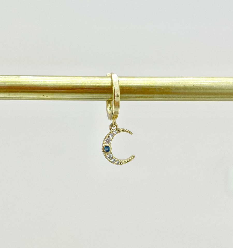 PIERCING LUNA CON CON ZIRCONIA AZUL