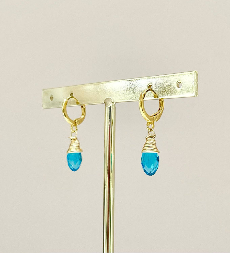 ARETES GOTA CRISTAL CELESTE