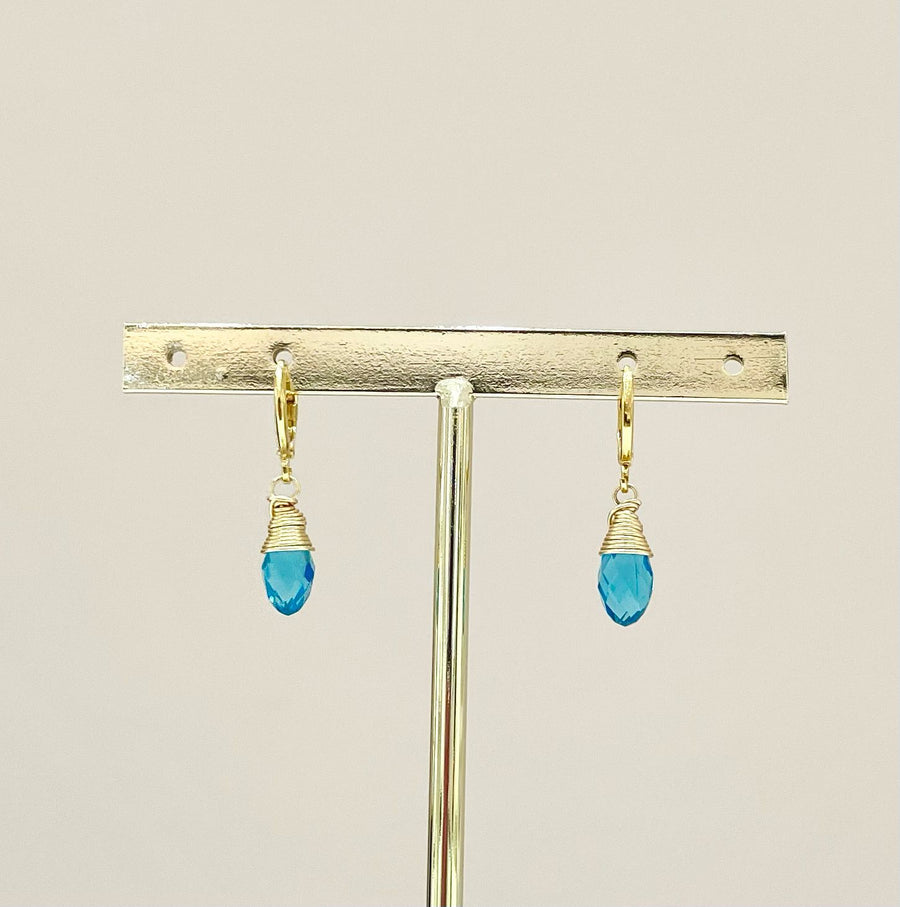 ARETES GOTA CRISTAL CELESTE