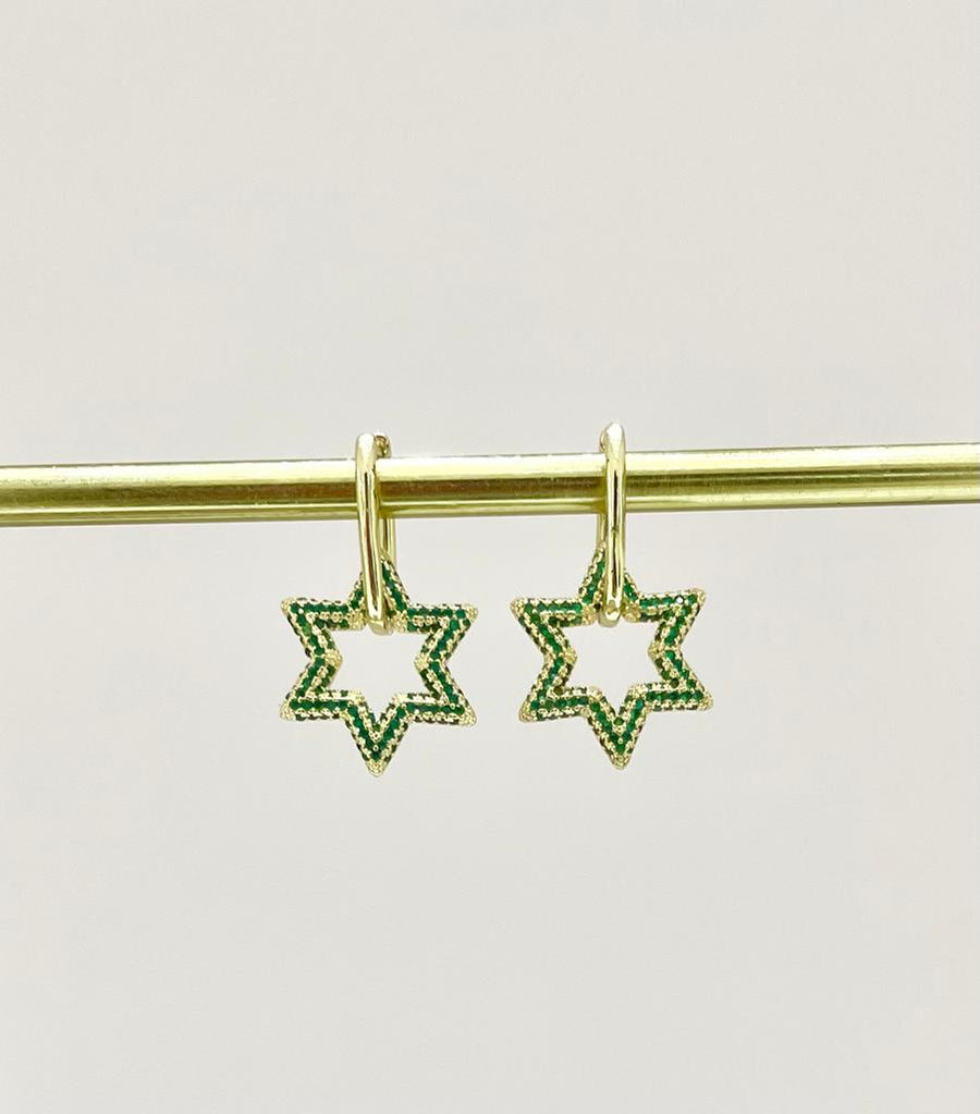 ARETES ESTRELLA VERDE