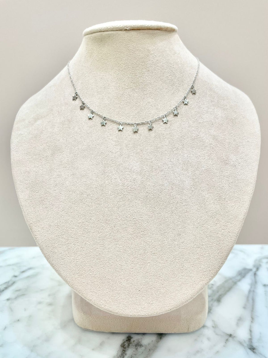 CHOKER ESTRELLITAS PLATA