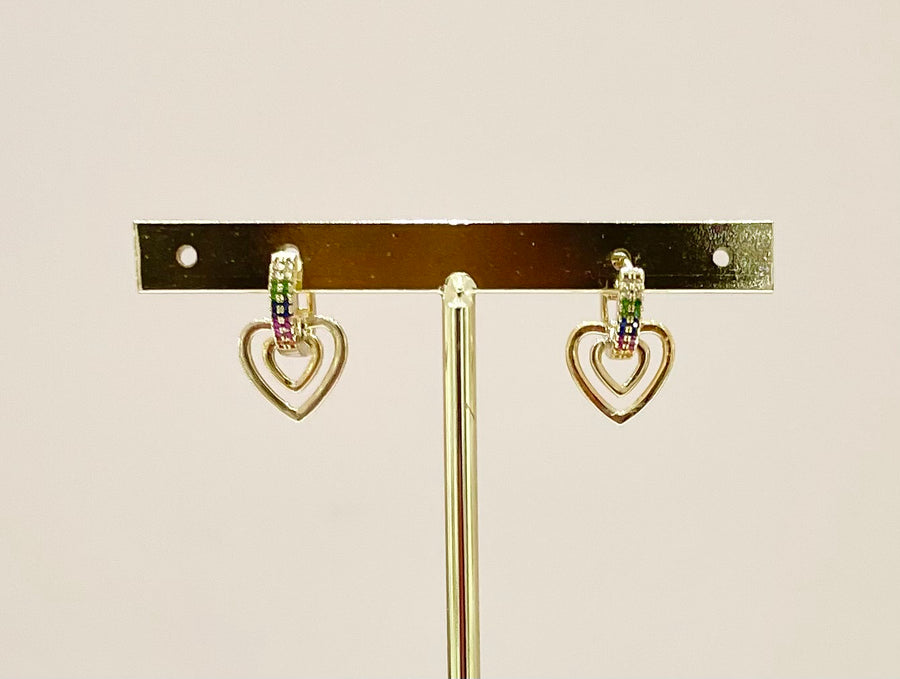 ARETES ARIA CORAZÓN RAINBOW