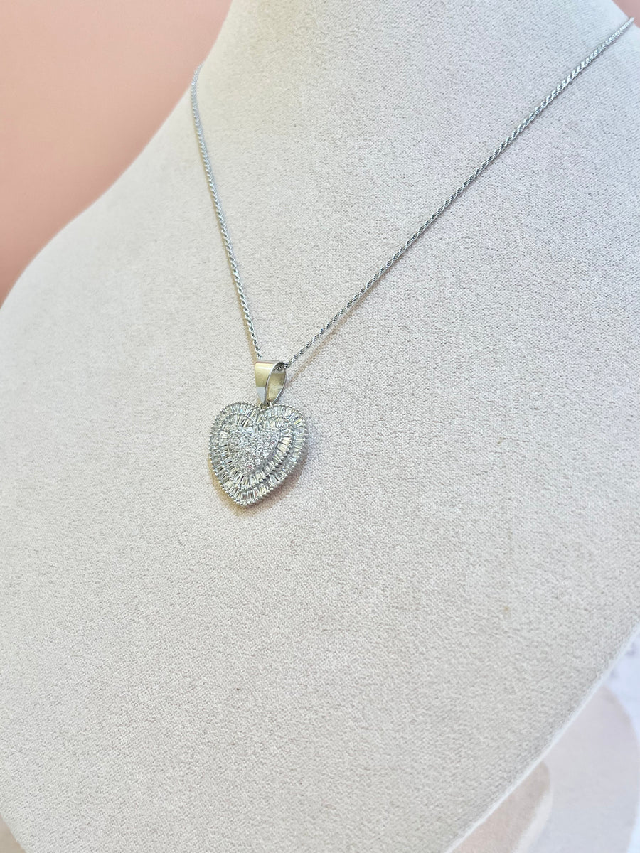 COLLAR CORAZON PLATA CRISTALES